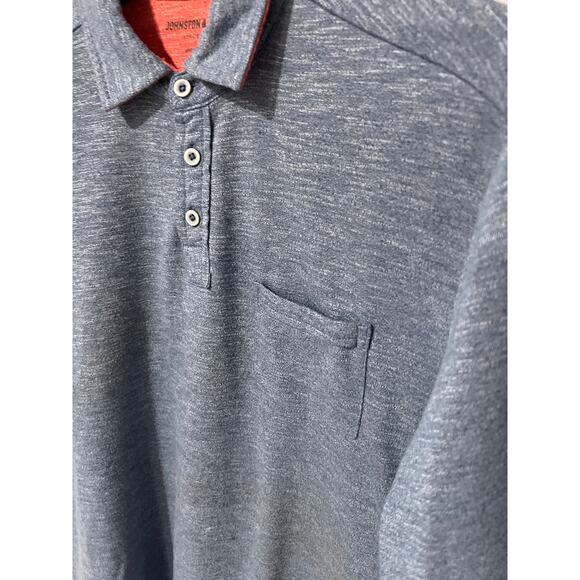 Johnston & Murphy, Light Blue Golf Shirt w/ pocket, Size L, NB64 - Picture 3 of 5